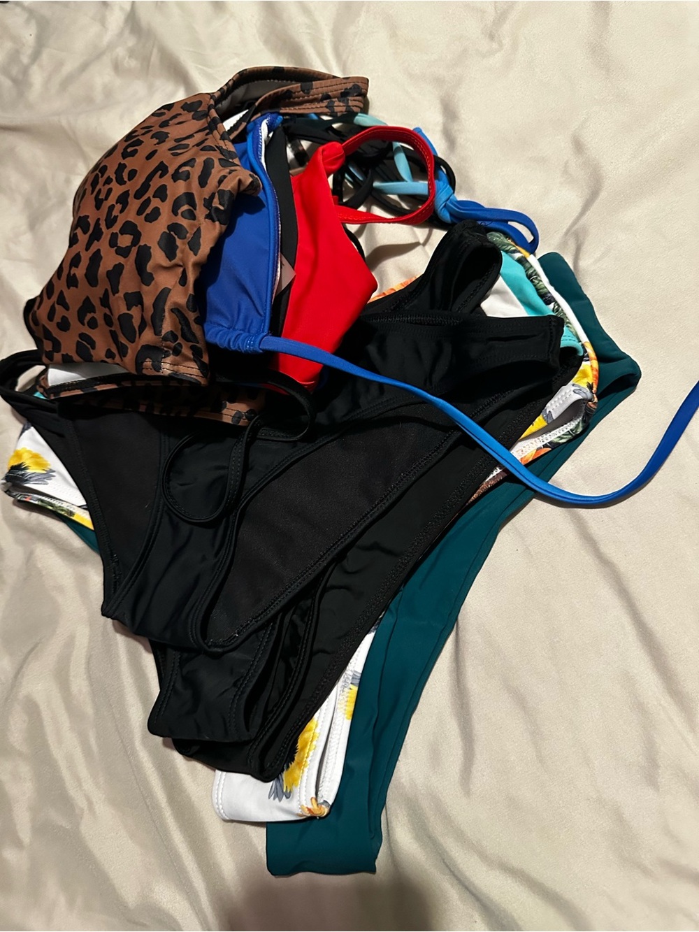 Mixed Bikini Bundle - Black, Teal, Red & Leopard Print